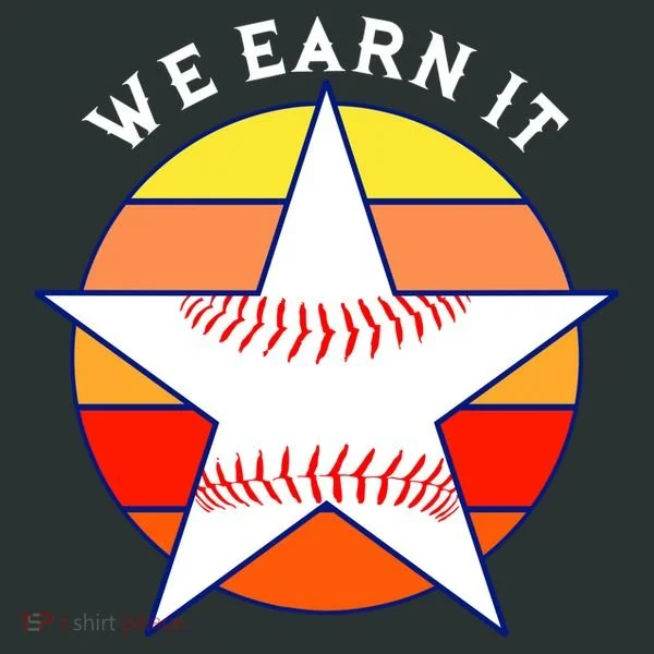 We Earn It Houston Throwback Baseball Star Women's T-Shirt