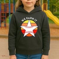 We Earn It Houston Throwback Baseball Star Kids Hoodie thumb 3