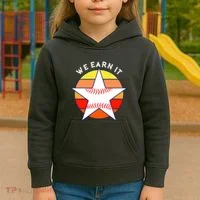 We Earn It Houston Throwback Baseball Star Kids Hoodie thumb 3