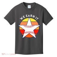 We Earn It Houston Throwback Baseball Star Kids T-Shirt thumb 0