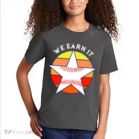 We Earn It Houston Throwback Baseball Star Kids T-Shirt thumb 2