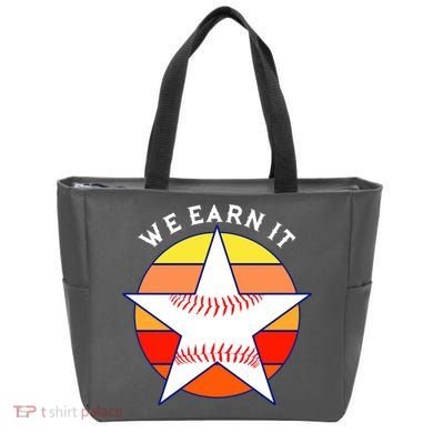 We Earn It Houston Throwback Baseball Star Tote Bag