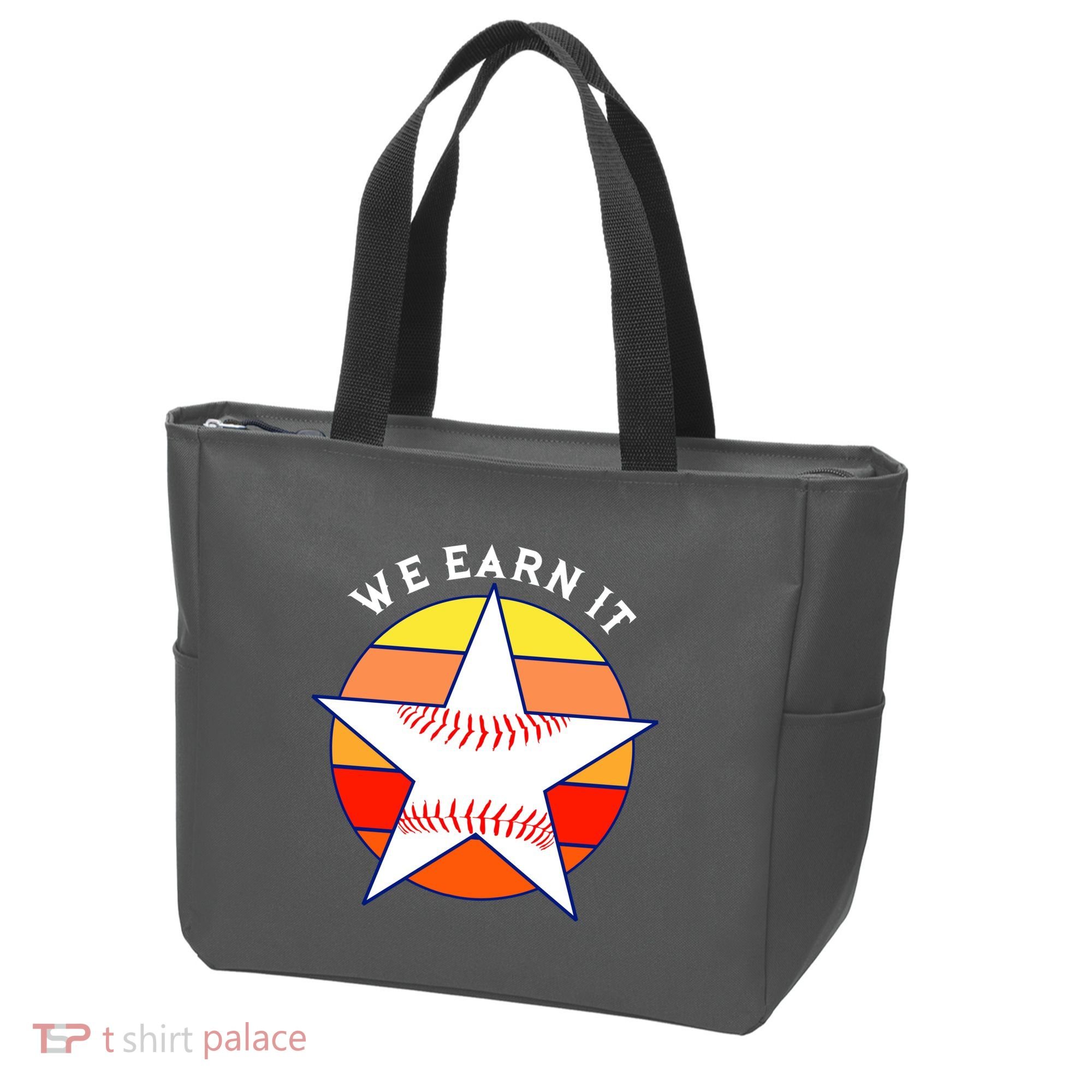 We Earn It Houston Throwback Baseball Star Tote Bag