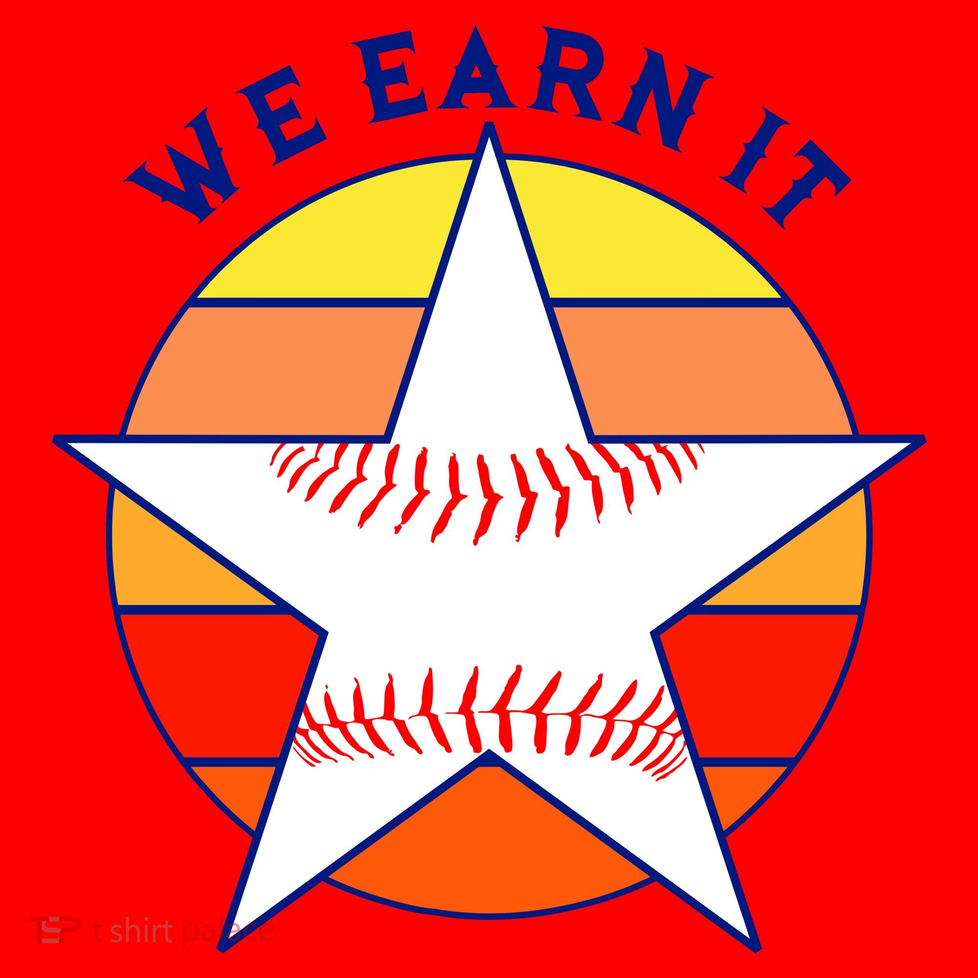 We Earn It Houston Throwback Baseball Star Santa Hat