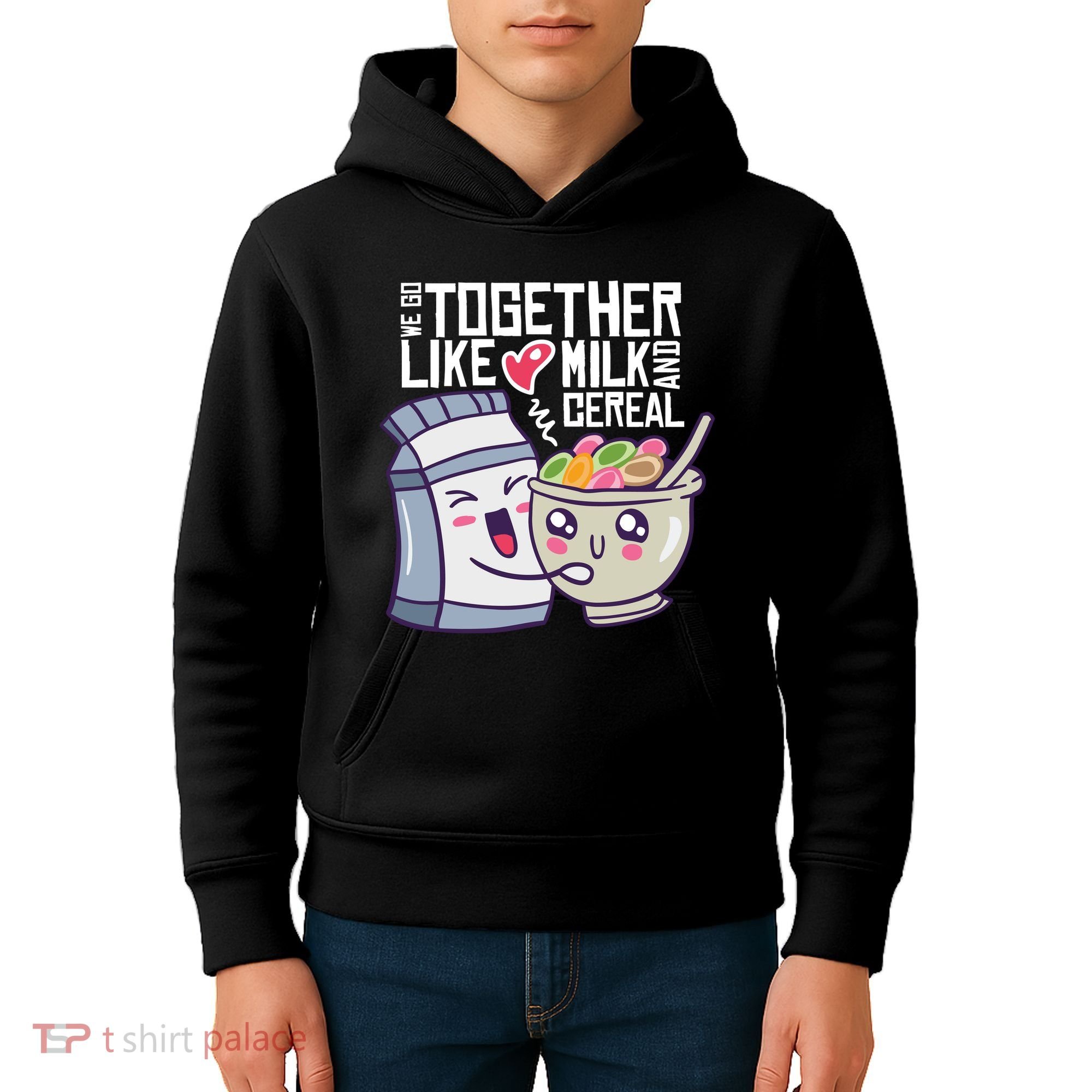 We Go Together Like Milk And Cereal Kids Hoodie