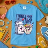 We Go Together Like Milk And Cereal Kids T-Shirt thumb 3