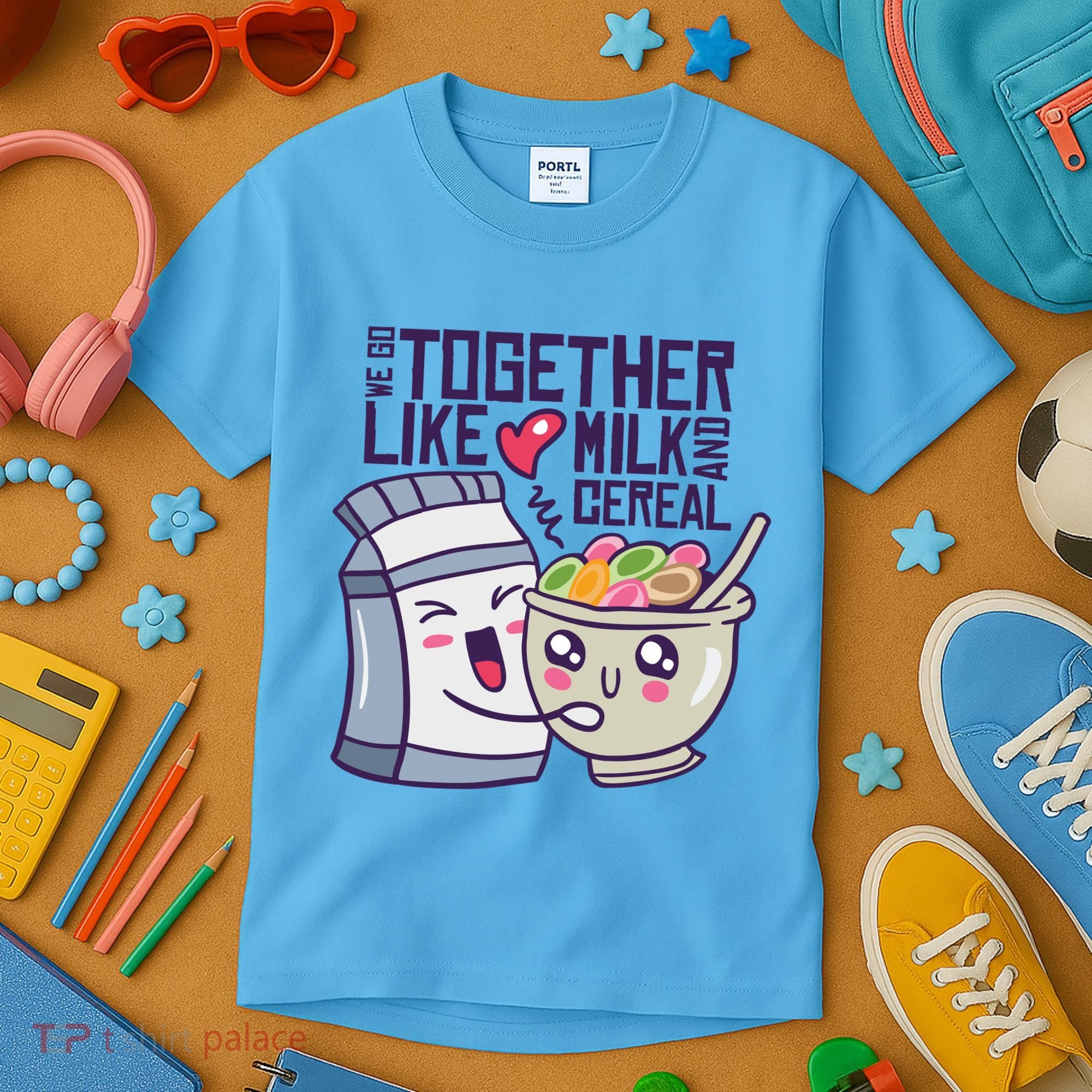 We Go Together Like Milk And Cereal Kids T-Shirt