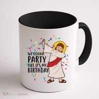 We Gonna Party Like It's My Birthday Dabbing Jesus Coffee Mug thumb 1