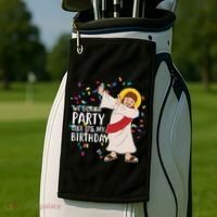 We Gonna Party Like It's My Birthday Dabbing Jesus Golf Towel thumb 2