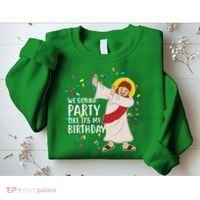 We Gonna Party Like It's My Birthday Dabbing Jesus Sweatshirt thumb 2