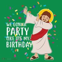 We Gonna Party Like It's My Birthday Dabbing Jesus T-Shirt thumb 7