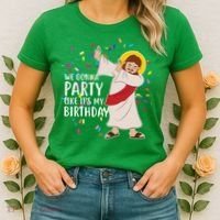 We Gonna Party Like It's My Birthday Dabbing Jesus Women's T-Shirt thumb 2