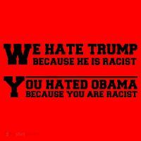 We Hate Trump Because He is Racist. You Hated Obama Because You Are Racist Santa Hat thumb 1