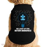 We Light It Up For Autism Awareness Doggie Tank thumb 0