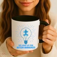 We Light It Up For Autism Awareness Coffee Mug thumb 3