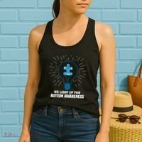 We Light It Up For Autism Awareness Women's Tank Top thumb 2