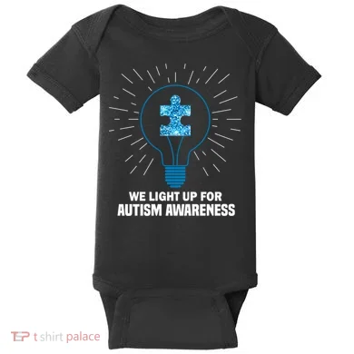 We Light It Up For Autism Awareness Baby Bodysuit