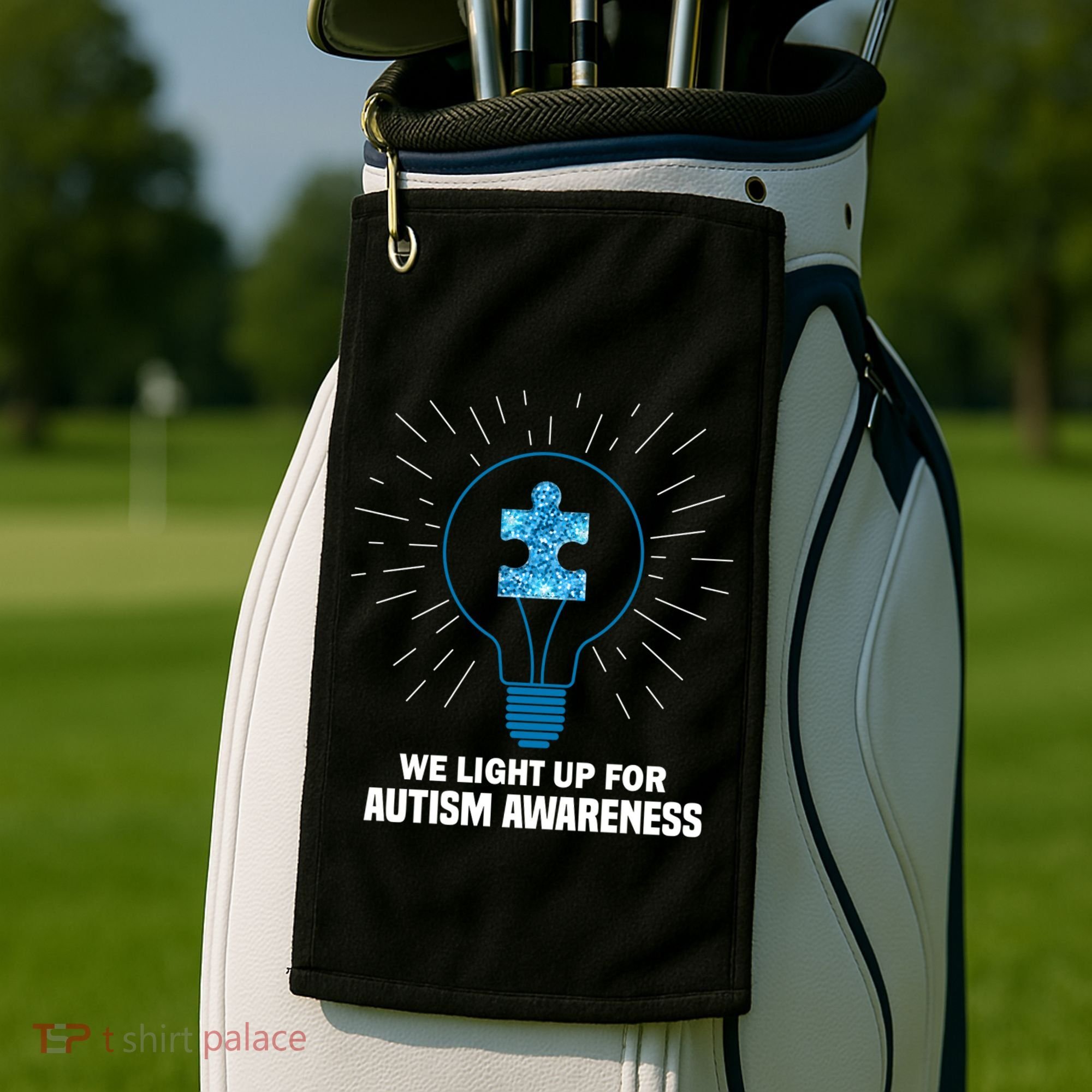 We Light It Up For Autism Awareness Golf Towel