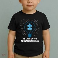 We Light It Up For Autism Awareness Toddler T-Shirt thumb 2