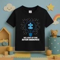 We Light It Up For Autism Awareness Toddler T-Shirt thumb 3