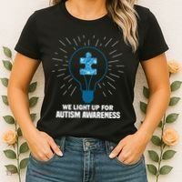We Light It Up For Autism Awareness Women's T-Shirt thumb 2