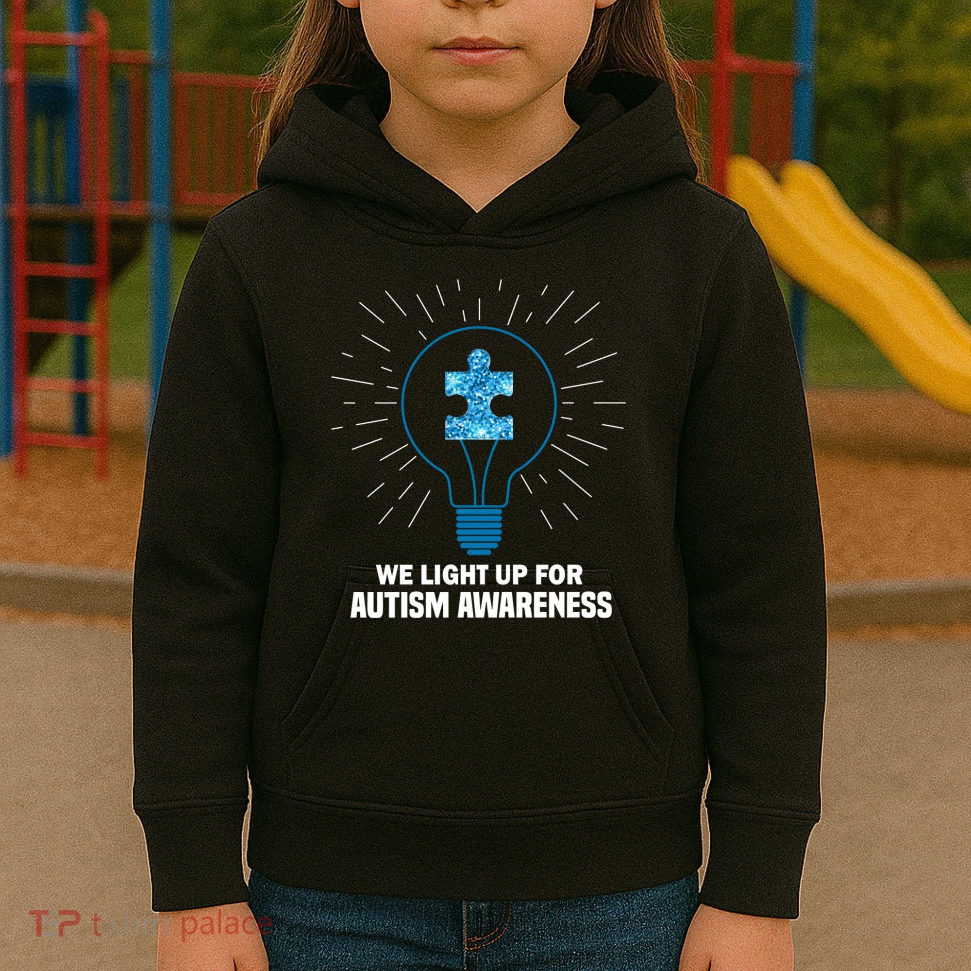 We Light It Up For Autism Awareness Kids Hoodie