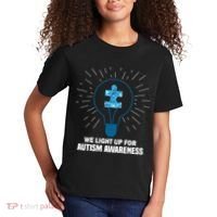 We Light It Up For Autism Awareness Kids T-Shirt thumb 2