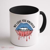 We Love You America Lips Coffee Mug thumb 1