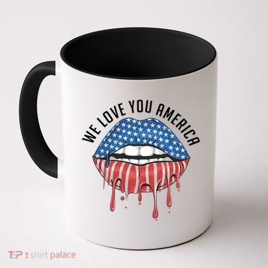 We Love You America Lips Coffee Mug