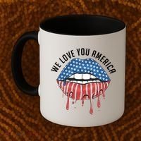 We Love You America Lips Coffee Mug thumb 2