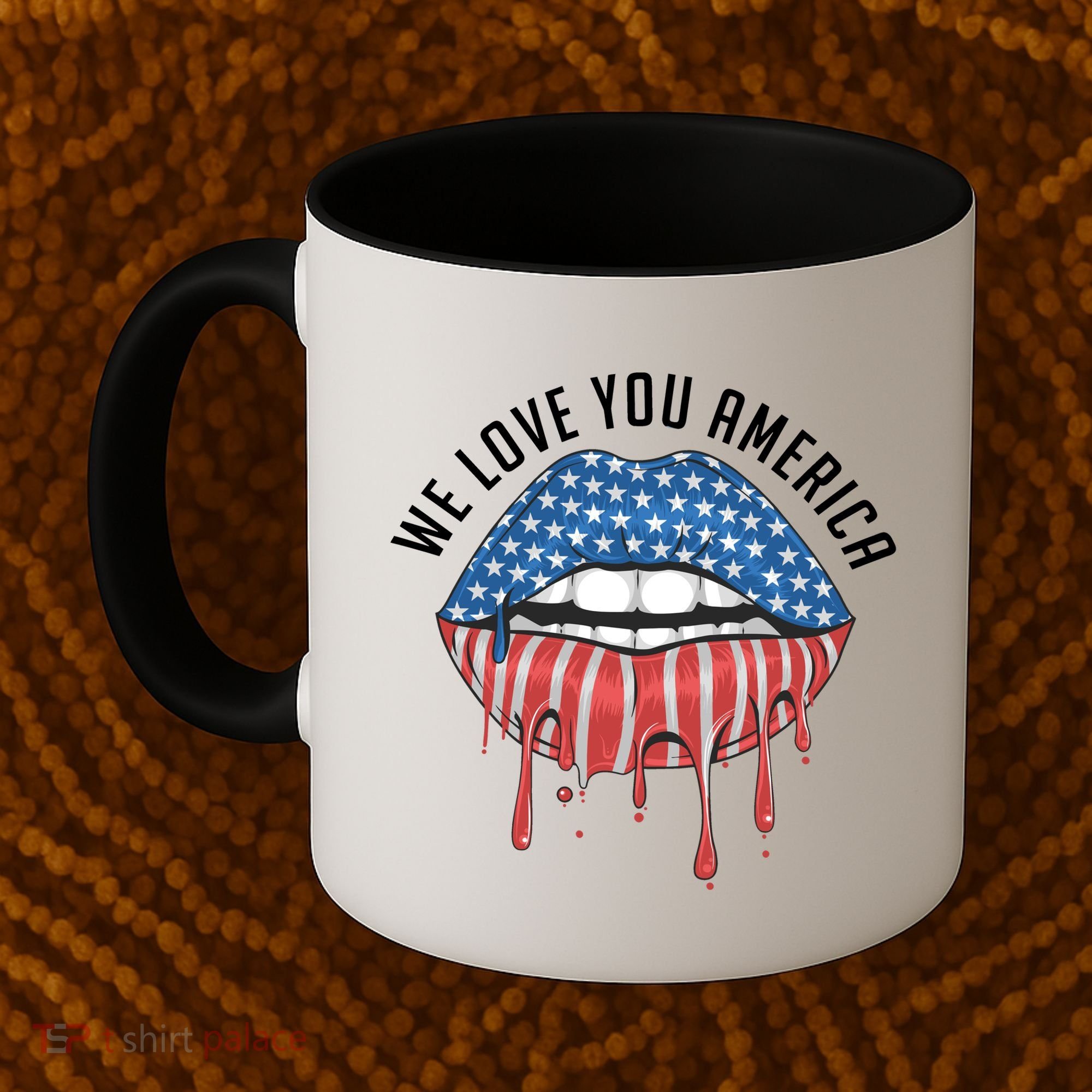 We Love You America Lips Coffee Mug