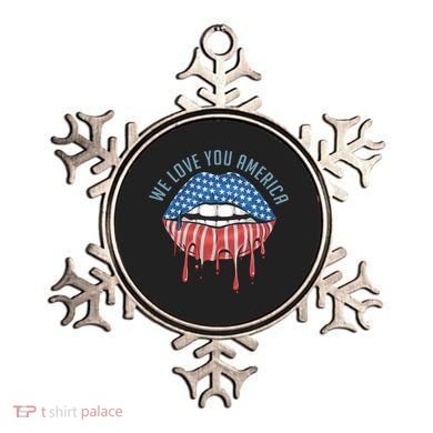 We Love You America Lips Ornament