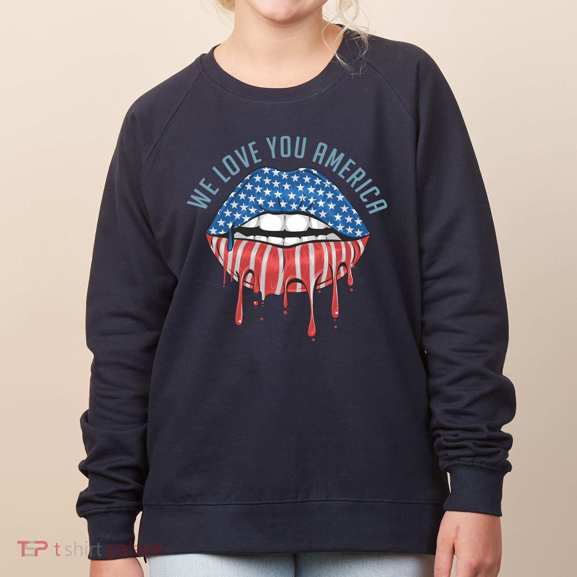 We Love You America Lips Women's Sweatshirt