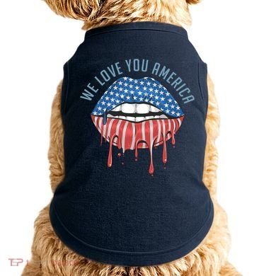 We Love You America Lips Doggie Tank