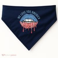 We Love You America Lips USA-Made Doggie Bandana thumb 0