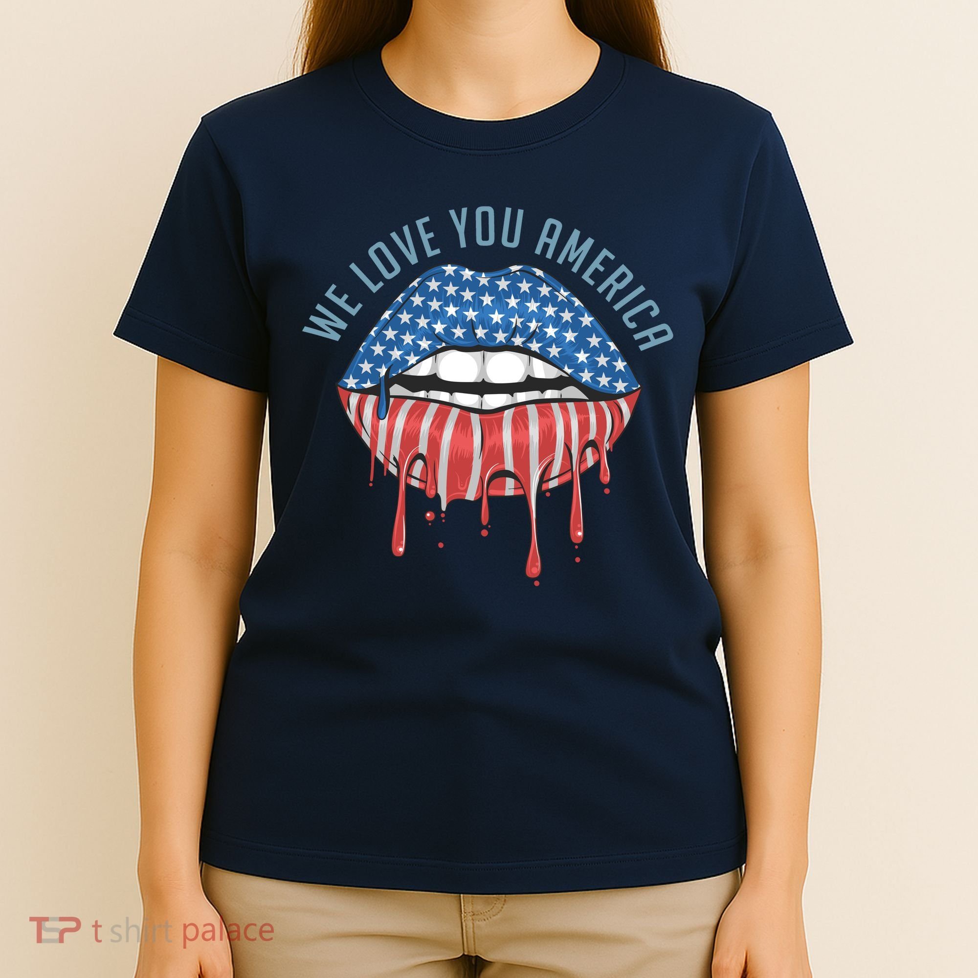 We Love You America Lips T-Shirt
