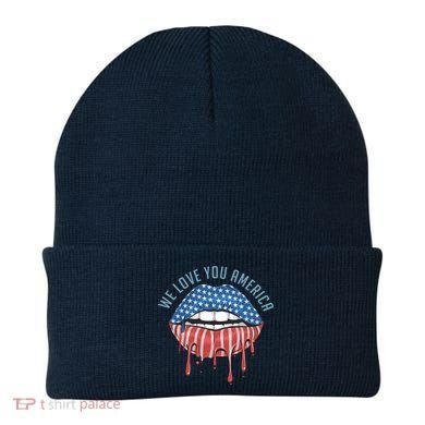 We Love You America Lips Beanie