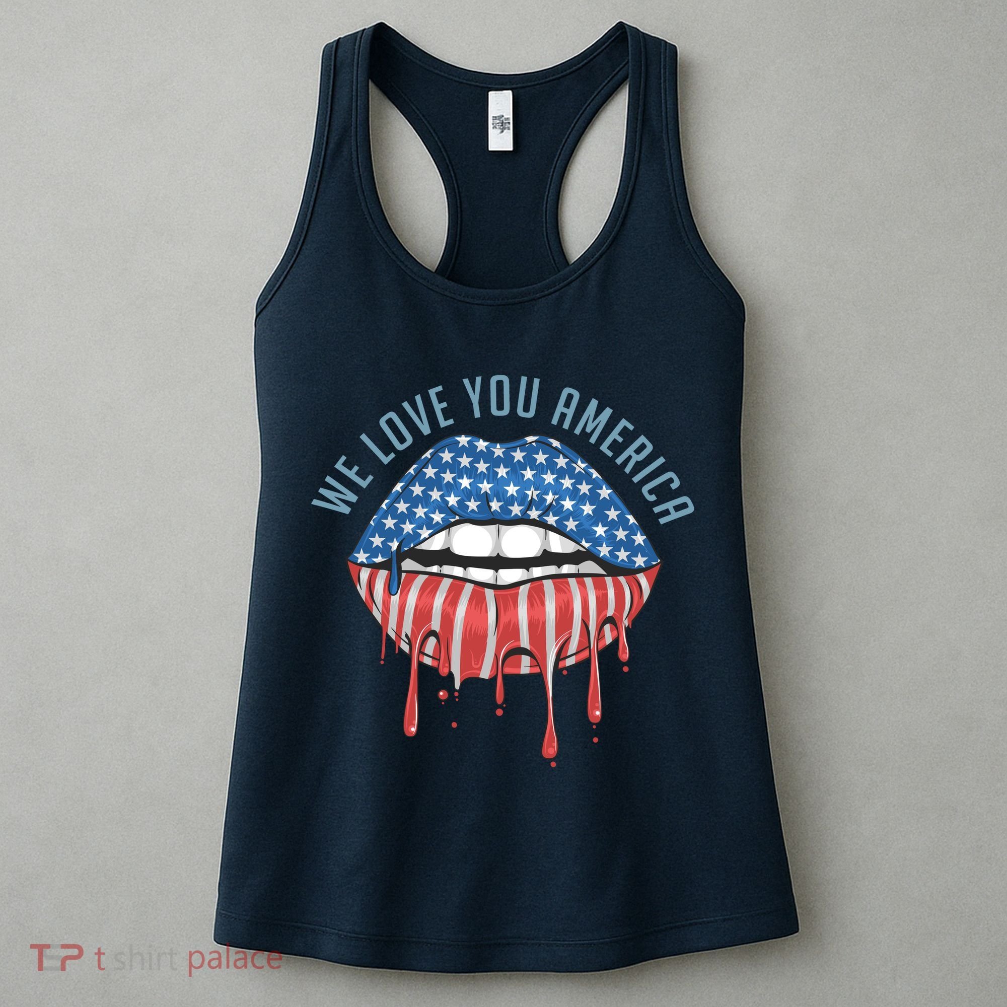 We Love You America Lips Women's Tank Top