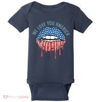 We Love You America Lips Baby Bodysuit thumb 0