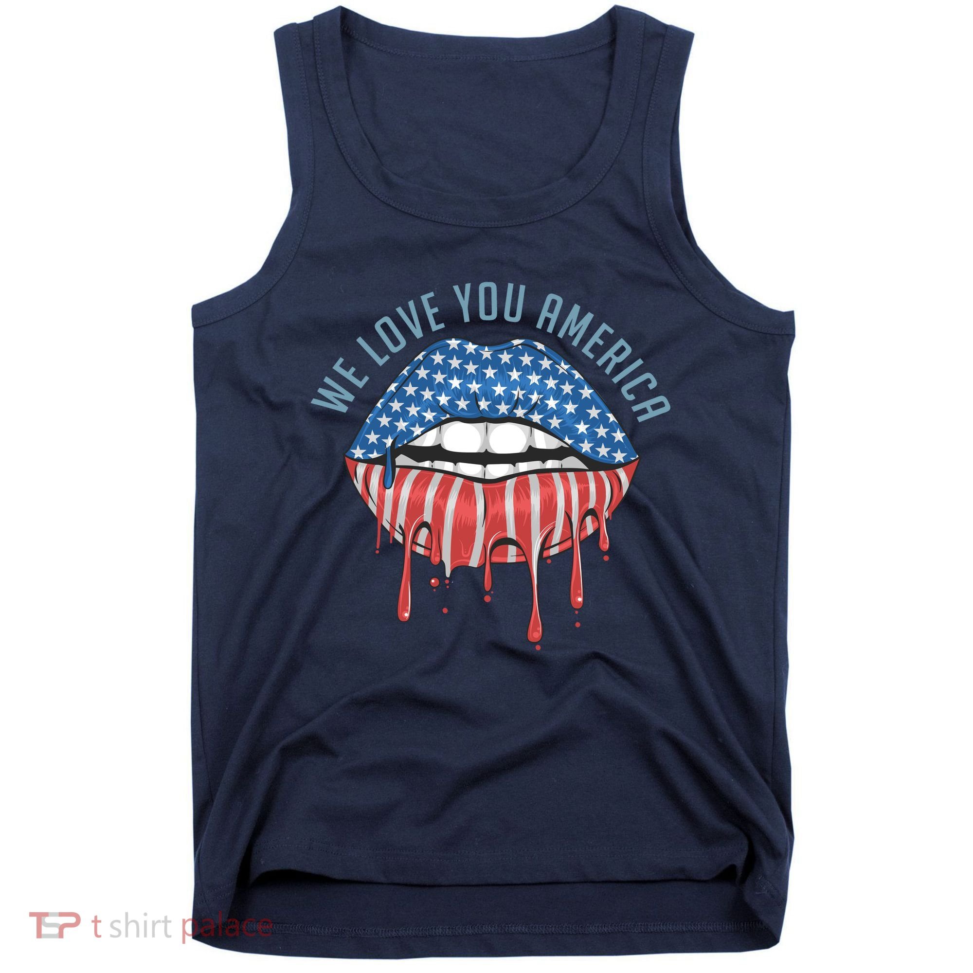 We Love You America Lips Tank Top