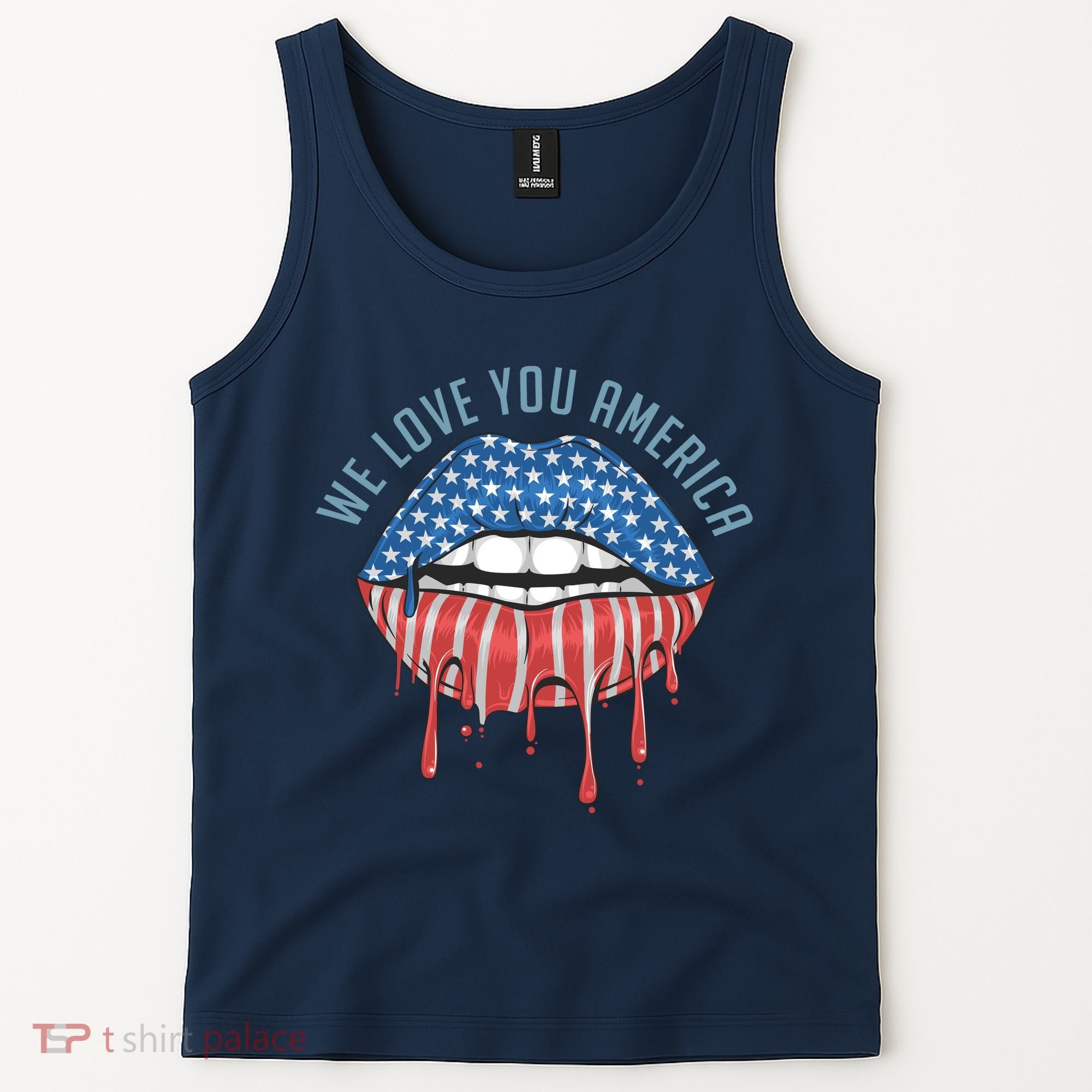 We Love You America Lips Tank Top