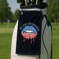 We Love You America Lips Golf Towel thumb 2