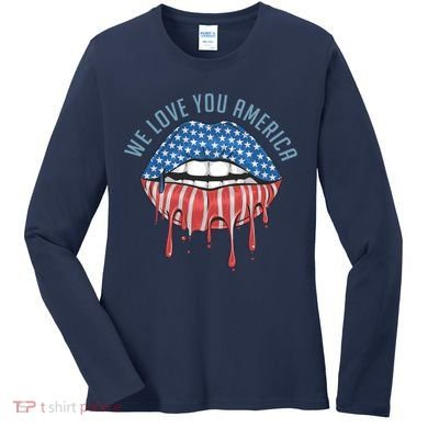 We Love You America Lips Women's Long Sleeve Shirt