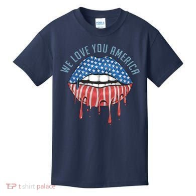 We Love You America Lips Kids T-Shirt