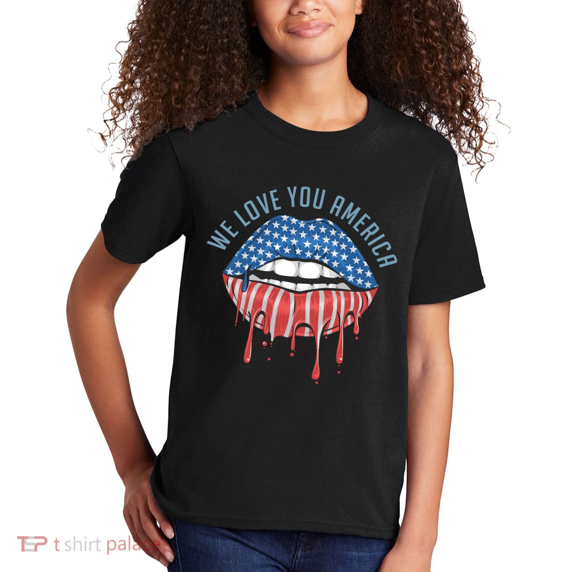 We Love You America Lips Kids T-Shirt