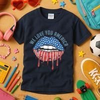 We Love You America Lips Kids T-Shirt thumb 3