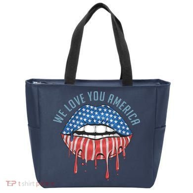 We Love You America Lips Tote Bag