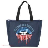 We Love You America Lips Tote Bag thumb 0