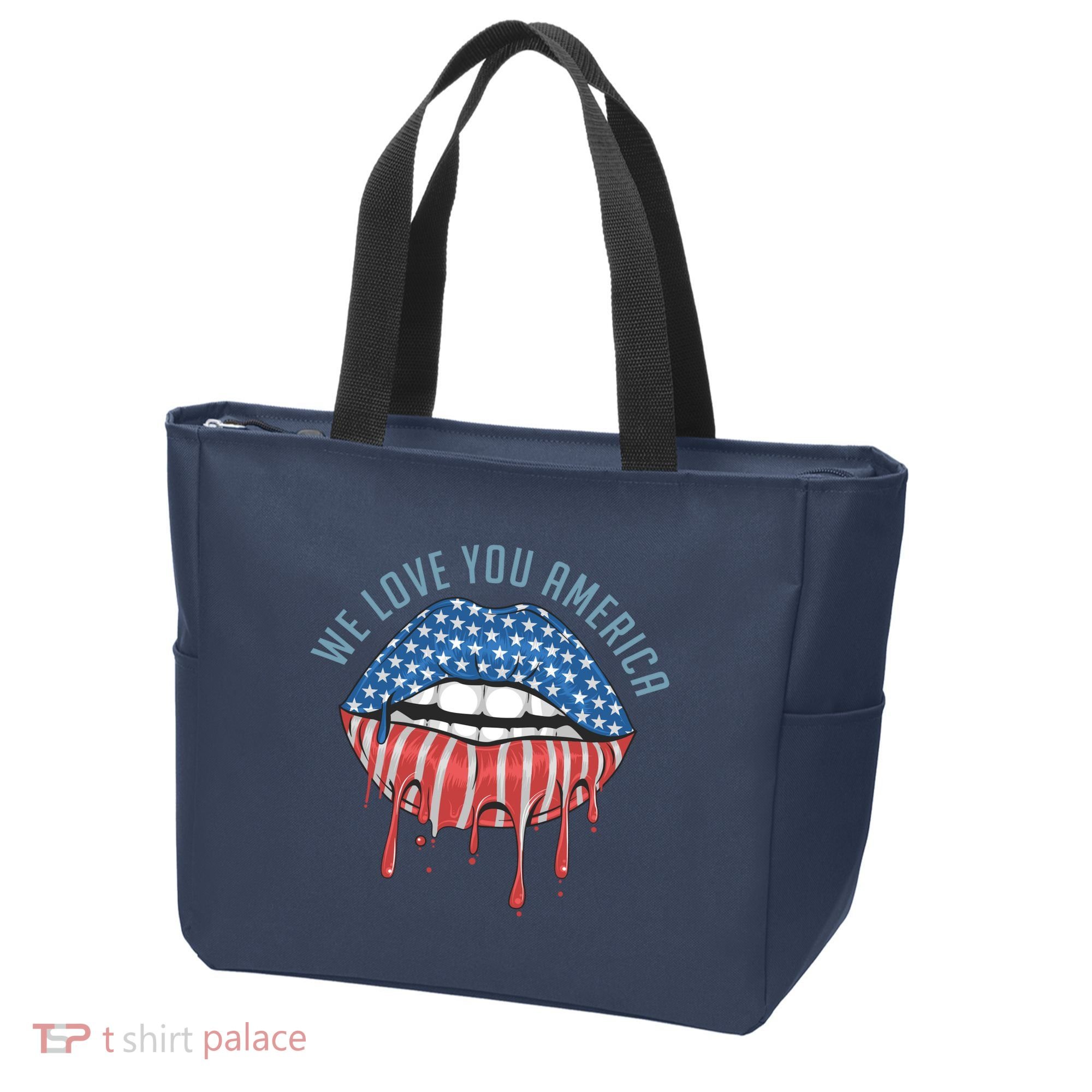 We Love You America Lips Tote Bag