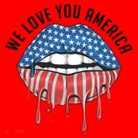 We Love You America Lips Santa Hat thumb 1